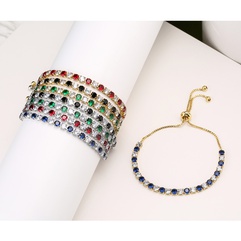 Copper Color Zircon Chain Pull Bracelet Adjustable European Style Fashion Bracelet