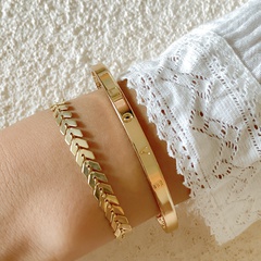 retro simple geometric chain jewelry set fashion lettering metal bracelet female