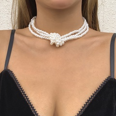 Europäische und amerikanische gewebte perlenverknotete mehrschichtige Perlenkette