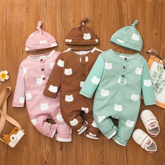Vêtements pour nouveau-nés automne barboteuse à capuche bébé mignon vêtements pour enfants d'une seule pièce
