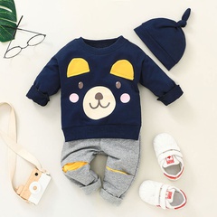 2021 autumn baby clothes suit boys cute sweater two-piece children's clothing wholesale