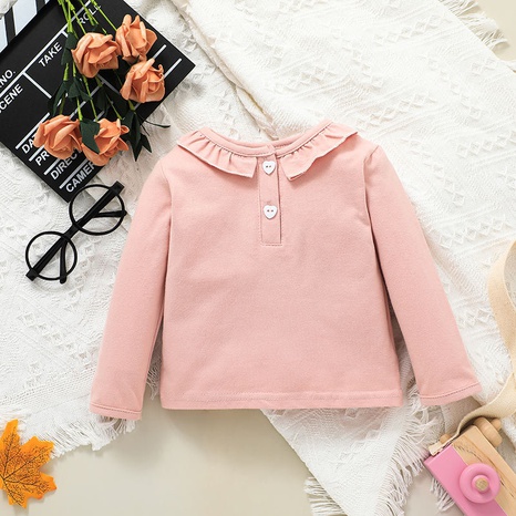 baby solid color blouse children's new autumn bottoming shirt casual long-sleeved clothing NHLF504659's discount tags