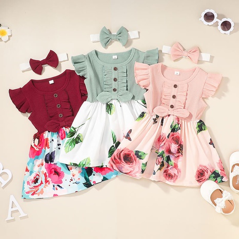 2021 new style baby vest skirt cute summer printing dress casual children's skirt NHLF504678's discount tags