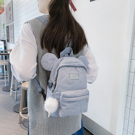 Korean nylon high school college student backpack vintage sense backpack's discount tags