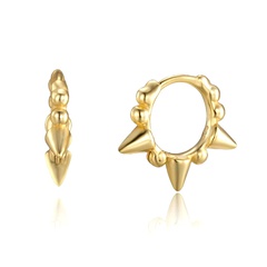 European and American trendy light luxury punk style ear buckle round bead rivet copper earrings