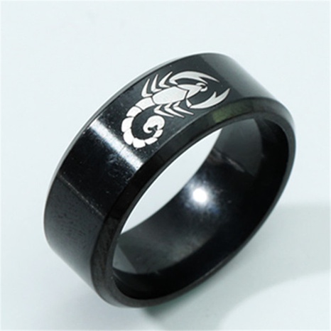 316 titanium steel ring men's crayfish pattern ring's discount tags