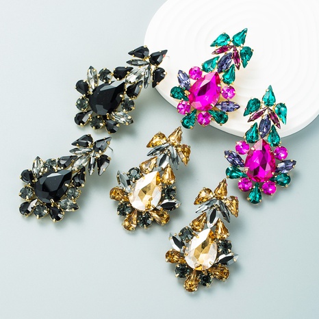 European drop-shaped diamond-studded fashion earrings's discount tags