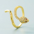 European and American geometric snakeshaped winding copper microinlaid zircon open ringpicture13