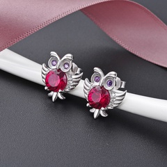 s925 sterling silver zircon fashion earrings owl accessories earrings