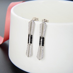 Simple zircon-studded fashion accessories s925 sterling silver earrings