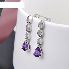 Korean s925 silver zircon new simple style popular earrings