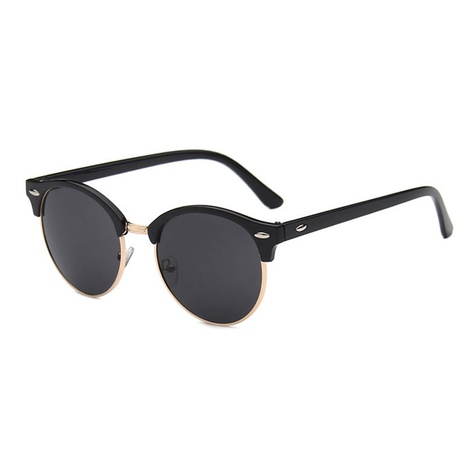 Gafas de sol redondas de media montura retro gafas de sol de película en color de moda NHVM517813's discount tags