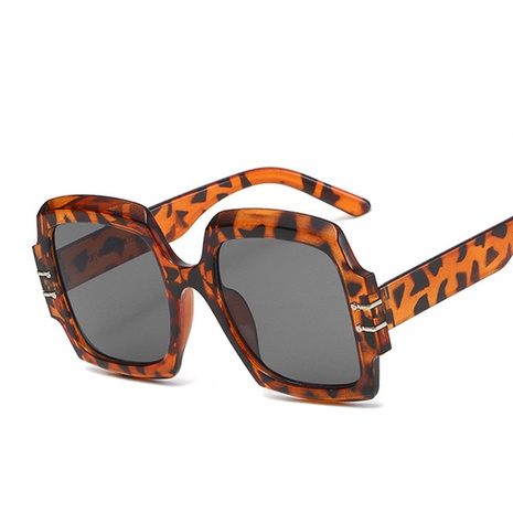 Personalidad Moda Marco grande Gafas de sol retro Gafas de sol con estampado de leopardo de metal NHVM517824's discount tags