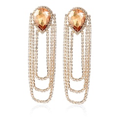 Personality Exaggerated Imitation Diamond Tassel Earrings