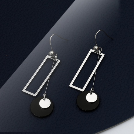 Classic fashion multiple rectangular discs drop copper earrings NHIK559233's discount tags