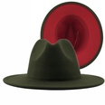 Outer sky blue inner big red woolen top hat fashion doublesided color matching hat jazz hatpicture8