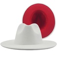 Outer sky blue inner big red woolen top hat fashion doublesided color matching hat jazz hatpicture13