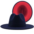 Outer sky blue inner big red woolen top hat fashion doublesided color matching hat jazz hatpicture20