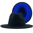 Outer sky blue inner big red woolen top hat fashion doublesided color matching hat jazz hatpicture25