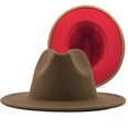 Outer sky blue inner big red woolen top hat fashion doublesided color matching hat jazz hatpicture34