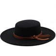 New ringshaped flattop woolen cloth top hat fashion flattop woolen top hatpicture12