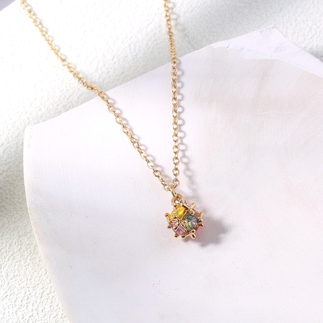 romantic French Cute color Fruit Pendant diamond Necklace's discount tags