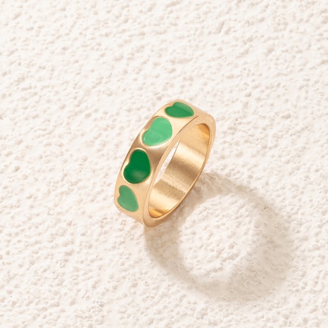 anillo de corazón de nectarina gota verde encantadora nueva personalidad romántica's discount tags