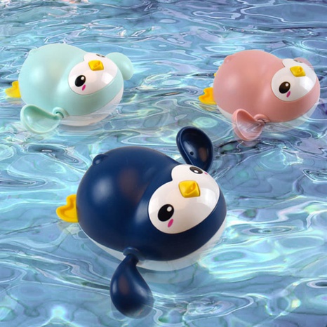cute little penguin clockwork floating in the water bath kid toys's discount tags