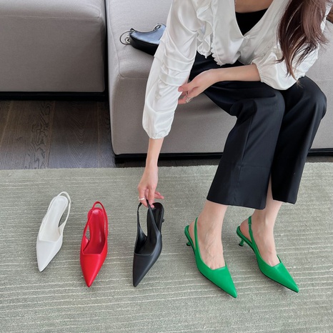 nueva moda stiletto tacones altos punta puntiaguda zapatos individuales de mujer superficial's discount tags