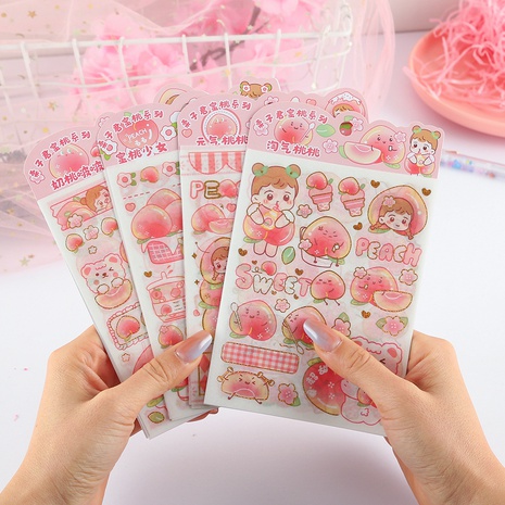 peach hand account and paper sticker student cute sticker material sticker NHDW519855's discount tags