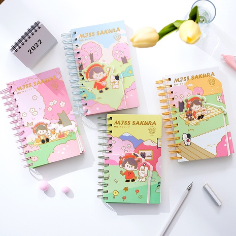 cartoon Coil Portable Pocket Notebook Student Notebook's discount tags