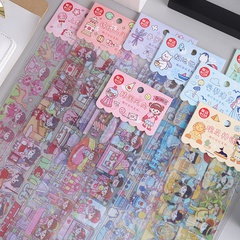 travel diary stickers pet waterproof transparent cute stickers cartoon girl stationery