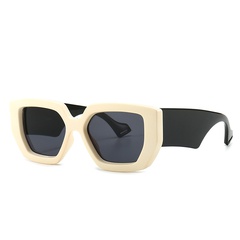 European and American Geometric Contrast Color retro high-end sunglasses