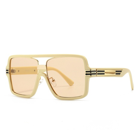 Gafas de sol con parte superior plana de montura grande transfronterizas tendencia gafas de sol retro modernas's discount tags