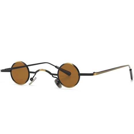 Cross-border foreign trade steampunk retro round narrow lens sunglasses's discount tags