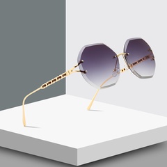 Frameless Diamond Cut Rope Imitation Leather Decorative Modern Retro Sunglasses