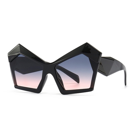 European and American irregular geometric model irregular solid color sunglasses's discount tags