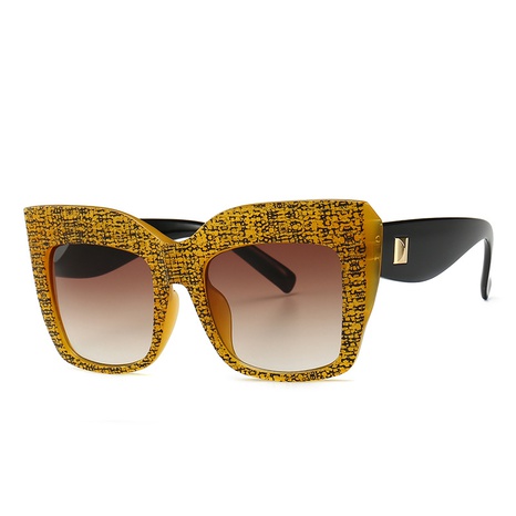 Lunettes de soleil rétro européennes et américaines cat eye tendance lunettes de soleil à grande monture's discount tags