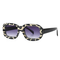Narrow frame square sunglasses modern charm retro zebra pattern glasses