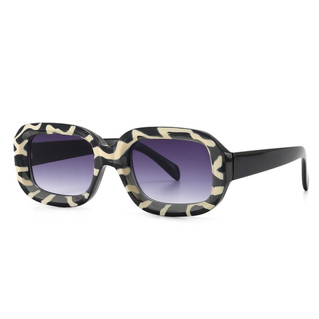 Narrow frame square sunglasses modern charm retro zebra pattern glasses's discount tags