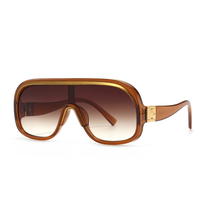 crossborder trend modern retro catwalk conjoined flat top sunglasses
