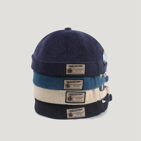 European and American corduroy melon caps fashion winter warmth cloth logo landlord hat's discount tags