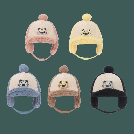 winter new children's baseball caps 1-3 years old lamb plush hat's discount tags