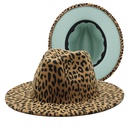 new British style doublesided color matching leopard woolen jazz hat new fashion flat big brim hatpicture7