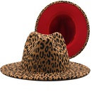 new British style doublesided color matching leopard woolen jazz hat new fashion flat big brim hatpicture8