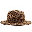 new British style doublesided color matching leopard woolen jazz hat new fashion flat big brim hatpicture10
