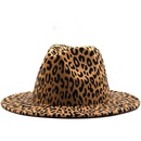 new British style doublesided color matching leopard woolen jazz hat new fashion flat big brim hatpicture11