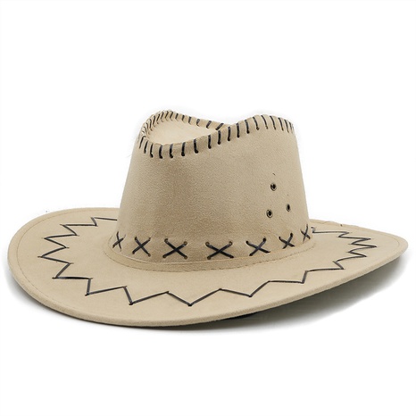 Sombrero de paja de vaquero occidental sombrero de vaquero de lana de piel de pollo informal al por mayor's discount tags