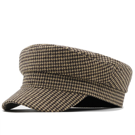 Autumn and winter navy hat houndstooth retro fashion British cap casual wild beret's discount tags