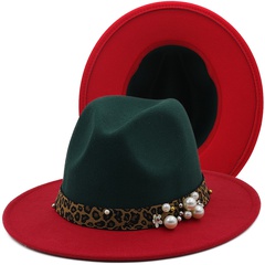 Nouveau chapeau de couleur assortie double face en tissu de laine Chapeau de jazz de style britannique Chapeau de feutre